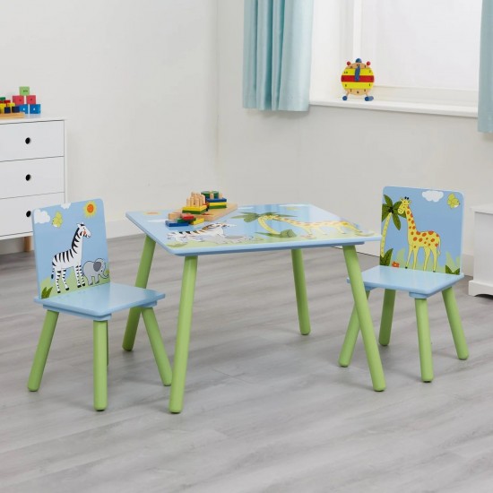Детска Маса със Столчета GINGER HOME за Рисуване, Игра, Хранене, Дървена, Детска Стая SAVANNA Детска Маса със Столчета GINGER HOME за Рисуване, Игра, Хранене, Дървена, Детска Стая SAVANNA