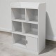 Детска Секция GINGER HOME за Съхранение на Книжки и Играчки, Етажерка с 4 Нива и Вратичка - Бяла Детска Секция GINGER HOME за Съхранение на Книжки и Играчки, Етажерка с 4 Нива и Вратичка - Бяла