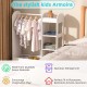 Детска Стойка за Дрехи с Огледало GINGER HOME - Отворен Детски Гардероб с Рафтове и Закачалки, Бял, 94x38x100 см Детска Стойка за Дрехи с Огледало GINGER HOME - Отворен Детски Гардероб с Рафтове и Закачалки, Бял, 94x38x100 см