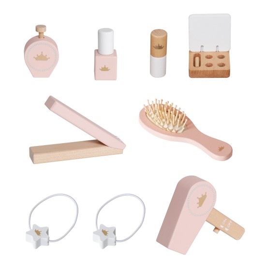 Детска Тоалетка GINGER HOME с Огледало и Аксесоари, Принцеска, Розова, Дървена Детска Тоалетка GINGER HOME с Огледало и Аксесоари, Принцеска, Розова, Дървена