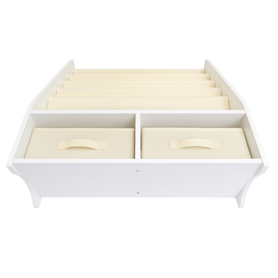 Детски Дървен Органайзер 2 в 1, Етажерка за Книжки и Кутии за Съхранение на Играчки Детски Дървен Органайзер 2 в 1, Етажерка за Книжки и Кутии за Съхранение на Играчки