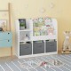 Детски Органайзер GINGER HOME, Етажерка с Рафтове за Играчки и Книги, 3 Текстилни Кутии, Дървен, Бял, 92x30x80 см, Монтесори Детски Органайзер GINGER HOME, Етажерка с Рафтове за Играчки и Книги, 3 Текстилни Кутии, Дървен, Бял, 92x30x80 см, Монтесори
