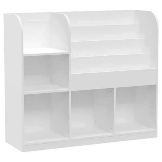 Детски Органайзер GINGER HOME, Етажерка с Рафтове за Играчки и Книги, 3 Текстилни Кутии, Дървен, Бял, 92x30x80 см, Монтесори Детски Органайзер GINGER HOME, Етажерка с Рафтове за Играчки и Книги, 3 Текстилни Кутии, Дървен, Бял, 92x30x80 см, Монтесори