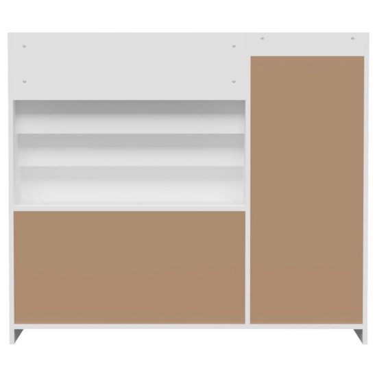 Детски Органайзер GINGER HOME, Етажерка с Рафтове за Играчки и Книги, 3 Текстилни Кутии, Дървен, Бял, 92x30x80 см, Монтесори Детски Органайзер GINGER HOME, Етажерка с Рафтове за Играчки и Книги, 3 Текстилни Кутии, Дървен, Бял, 92x30x80 см, Монтесори