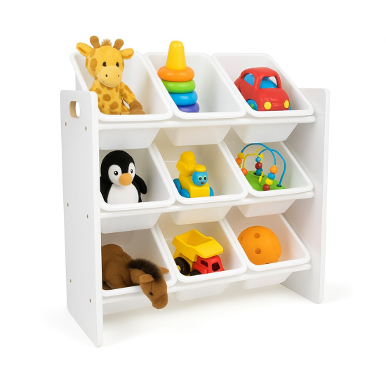 Етажерка за играчки GINGER HOME с 9 Кутии за Съхранение WHITE JWTR-3006 Етажерка за играчки GINGER HOME с 9 Кутии за Съхранение WHITE JWTR-3006