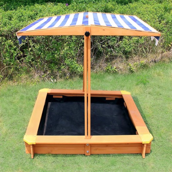 Детски Пясъчник GINGER HOME, Регулируем и Водоустойчив Сенник-Покривало anti-UV, Дървен, 118х118х118 см. Детски Пясъчник GINGER HOME, Регулируем и Водоустойчив Сенник-Покривало anti-UV, Дървен, 118х118х118 см.