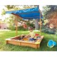 Детски пясъчник GINGER HOME, с регулируемeм, водоустойчив сенник-покривало anti-UV 30, дървен, 112х112 см Детски пясъчник GINGER HOME, с регулируемeм, водоустойчив сенник-покривало anti-UV 30, дървен, 112х112 см