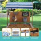 Детски Дървен Пясъчник GINGER HOME с Регулируем Покрив, Аксесоари за Игра 120x120x120 см – Идеален за Двор и Градина