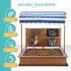 Детски Дървен Пясъчник GINGER HOME с Регулируем Покрив, Аксесоари за Игра 120x120x120 см – Идеален за Двор и Градина