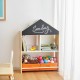 Детски Шкаф GINGER HOME, Етажерка за Играчки и Книжки с Черна Дъска за Писане, Къщичка, Дърво Детски Шкаф GINGER HOME, Етажерка за Играчки и Книжки с Черна Дъска за Писане, Къщичка, Дърво