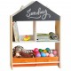 Детски Шкаф GINGER HOME, Етажерка за Играчки и Книжки с Черна Дъска за Писане, Къщичка, Дърво Детски Шкаф GINGER HOME, Етажерка за Играчки и Книжки с Черна Дъска за Писане, Къщичка, Дърво