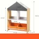 Детски Шкаф GINGER HOME, Етажерка за Играчки и Книжки с Черна Дъска за Писане, Къщичка, Дърво Детски Шкаф GINGER HOME, Етажерка за Играчки и Книжки с Черна Дъска за Писане, Къщичка, Дърво