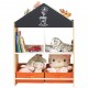 Детски Шкаф GINGER HOME, Етажерка за Играчки и Книжки с Черна Дъска за Писане, Къщичка, Дърво Детски Шкаф GINGER HOME, Етажерка за Играчки и Книжки с Черна Дъска за Писане, Къщичка, Дърво