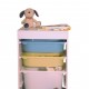 Детски Шкаф GINGER HOME, Етажерка за Играчки с 4 Кутии за Съхранение, Бял Детски Шкаф GINGER HOME, Етажерка за Играчки с 4 Кутии за Съхранение, Бял
