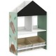 Детски Шкаф GINGER HOME, Етажерказа Играчки и Книжки  с Мече, Черна Дъска за Писане, Къщичка FOREST