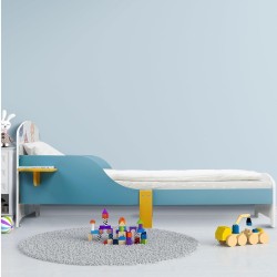 Детско Легло GINGER HOME 140x70 см – Дървено, със Защита от Падане, MONSTER, За Деца 18+ месеца