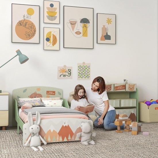 Детско Легло GINGER HOME, Защита от Падане, Дървено, Подматрачна Рамка 70х140 см, FOREST Детско Легло GINGER HOME, Защита от Падане, Дървено, Подматрачна Рамка 70х140 см, FOREST