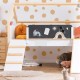 Детско Легло Къщичка GINGER HOME, Монтесори, Двуетажно, Пързалка, Черна Дъска, Подматрачна Рамка 90х200 см Детско Легло Къщичка GINGER HOME, Монтесори, Двуетажно, Пързалка, Черна Дъска, Подматрачна Рамка 90х200 см