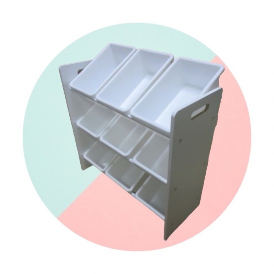 Етажерка за играчки GINGER HOME с 9 Кутии за Съхранение WHITE JWTR-3006 Етажерка за играчки GINGER HOME с 9 Кутии за Съхранение WHITE JWTR-3006