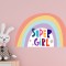 Комплект 2 броя стикери SUPER GIRL за декорация на детска стая, стена, прозорец, мебели
