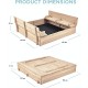 Голям Детски Пясъчник с Пейки и Сгъваем Капак GINGER HOME 157x157x21см, Дървен Голям Детски Пясъчник с Пейки и Сгъваем Капак GINGER HOME 157x157x21см, Дървен