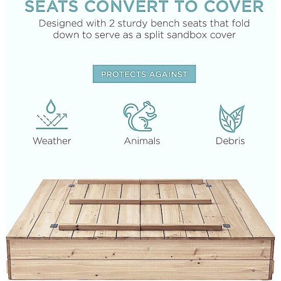 Голям Дървен Детски Пясъчник с Пейки и Защитен капак – GINGER HOME, 157×157×21 см Голям Дървен Детски Пясъчник с Пейки и Защитен капак – GINGER HOME, 157×157×21 см