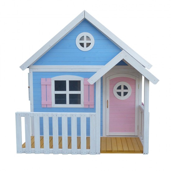 Голяма Дървена Детска Къща с Веранда GINGER HOME, 194x229x210 см, за Игри и Забавления на Открито Голяма Дървена Детска Къща с Веранда GINGER HOME, 194x229x210 см, за Игри и Забавления на Открито