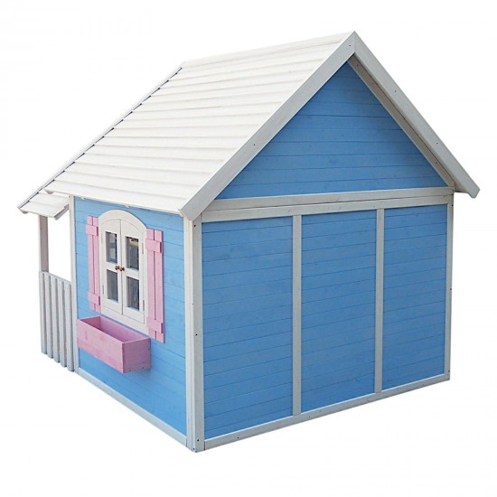 Голяма Дървена Детска Къща с Веранда GINGER HOME, 194x229x210 см, за Игри и Забавления на Открито Голяма Дървена Детска Къща с Веранда GINGER HOME, 194x229x210 см, за Игри и Забавления на Открито