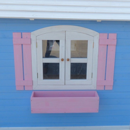 Голяма Дървена Детска Къща с Веранда GINGER HOME, 194x229x210 см, за Игри и Забавления на Открито Голяма Дървена Детска Къща с Веранда GINGER HOME, 194x229x210 см, за Игри и Забавления на Открито