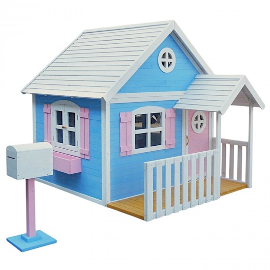 Голяма Дървена Детска Къща с Веранда GINGER HOME, 194x229x210 см, за Игри и Забавления на Открито Голяма Дървена Детска Къща с Веранда GINGER HOME, 194x229x210 см, за Игри и Забавления на Открито