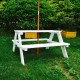 Градински Комплект GINGER HOME, Детска Маса за Пикник, Чадър anti-UV 30+, Дървен, Игри на Открито, Бял, 89х79х50 см. Градински Комплект GINGER HOME, Детска Маса за Пикник, Чадър anti-UV 30+, Дървен, Игри на Открито, Бял, 89х79х50 см.