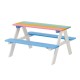 Детска Маса за Пикник с Пейки GINGER HOME, Градинска, Дървена, Игри на Открито, RAINBOW, 89х79х50 см. Детска Маса за Пикник с Пейки GINGER HOME, Градинска, Дървена, Игри на Открито, RAINBOW, 89х79х50 см.