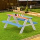 Детска Маса за Пикник с Пейки GINGER HOME, Градинска, Дървена, Игри на Открито, RAINBOW, 89х79х50 см. Детска Маса за Пикник с Пейки GINGER HOME, Градинска, Дървена, Игри на Открито, RAINBOW, 89х79х50 см.