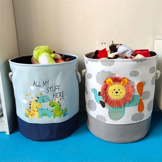 Кош за Играчки, Дрехи, Пране, Сгъваем, с Удобни Дръжки, за Детска Стая, Спалня, Дневна - Динозаври Кош за Играчки, Дрехи, Пране, Сгъваем, с Удобни Дръжки, за Детска Стая, Спалня, Дневна - Динозаври