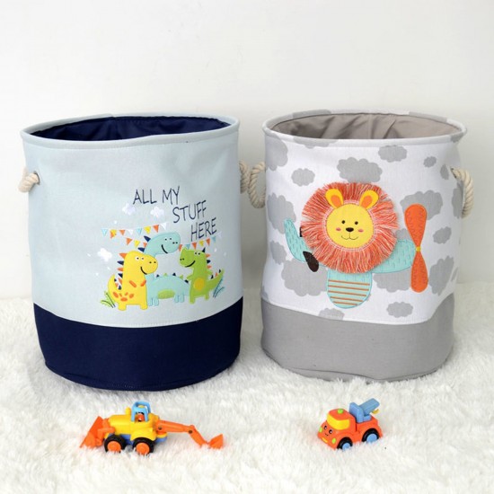 Кош за Играчки, Дрехи, Пране, Сгъваем, с Удобни Дръжки, за Детска Стая, Спалня, Дневна - Динозаври Кош за Играчки, Дрехи, Пране, Сгъваем, с Удобни Дръжки, за Детска Стая, Спалня, Дневна - Динозаври