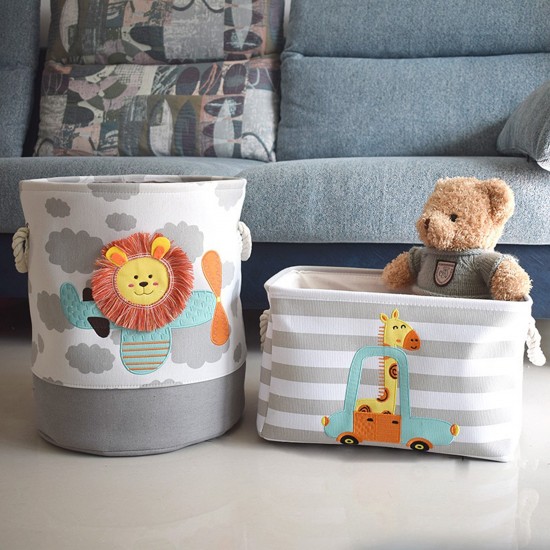 Кош за Играчки, Дрехи, Пране, Сгъваем, с Удобни Дръжки, за Детска стая, Спалня, Дневна - Лъвче Кош за Играчки, Дрехи, Пране, Сгъваем, с Удобни Дръжки, за Детска стая, Спалня, Дневна - Лъвче