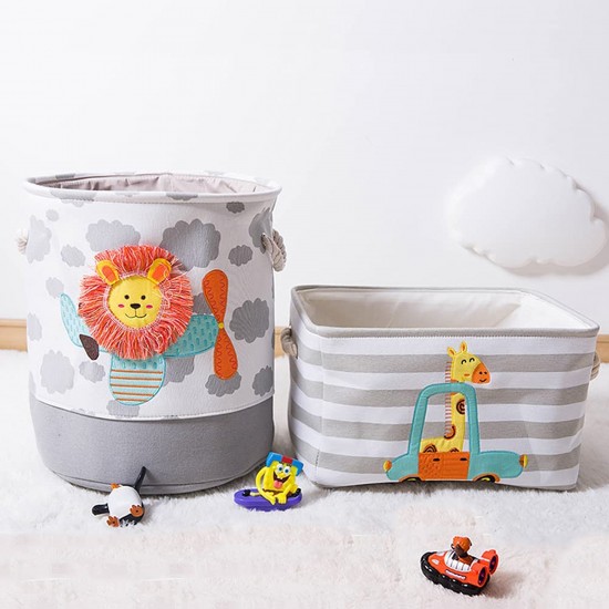 Кош за Играчки, Дрехи, Пране, Сгъваем, с Удобни Дръжки, за Детска стая, Спалня, Дневна - Лъвче Кош за Играчки, Дрехи, Пране, Сгъваем, с Удобни Дръжки, за Детска стая, Спалня, Дневна - Лъвче