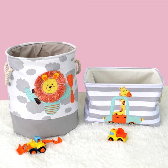 Кош за Играчки, Дрехи, Пране, Сгъваем, с Удобни Дръжки, за Детска стая, Спалня, Дневна - Лъвче Кош за Играчки, Дрехи, Пране, Сгъваем, с Удобни Дръжки, за Детска стая, Спалня, Дневна - Лъвче