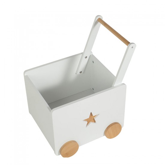 Кутия за Играчки GINGER HOME с Колелца за Бутане, Дървена, Бяла, 38х45х54 см. Кутия за Играчки GINGER HOME с Колелца за Бутане, Дървена, Бяла, 38х45х54 см.
