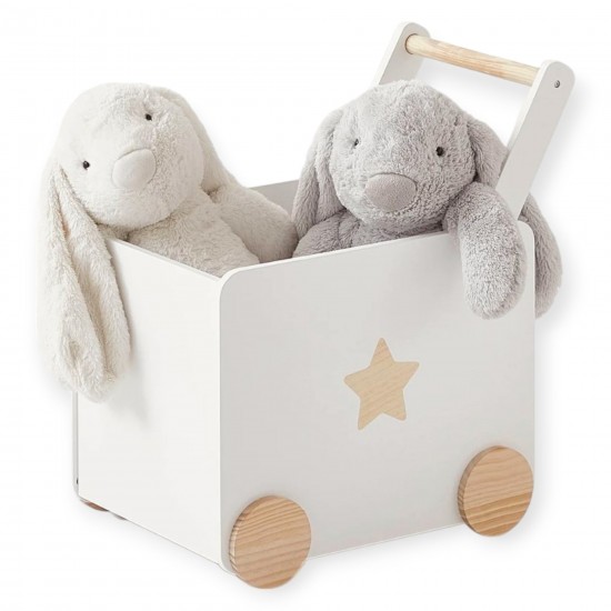 Кутия за Играчки GINGER HOME с Колелца за Бутане, Дървена, Бяла, 38х45х54 см. Кутия за Играчки GINGER HOME с Колелца за Бутане, Дървена, Бяла, 38х45х54 см.
