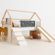 Детско Легло Къщичка GINGER HOME, Монтесори, Двуетажно, Пързалка, Черна Дъска, Подматрачна Рамка 90х200 см Детско Легло Къщичка GINGER HOME, Монтесори, Двуетажно, Пързалка, Черна Дъска, Подматрачна Рамка 90х200 см