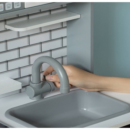 Детска Дървена Кухня GINGER HOME със Звук, Светлина, Бяла W10C493J