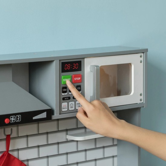 Детска Дървена Кухня GINGER HOME със Звук, Светлина, Бяла W10C493J