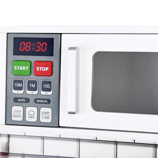 Детска Дървена Кухня GINGER HOME със Звук, Светлина, Бяла W10C493J