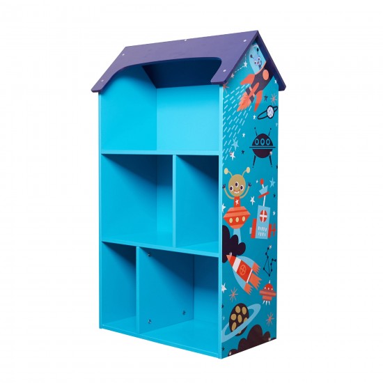 Детска Дървена Етажерка за Съхранение на Играчки и Книжки - Къщичка UNIVERSE