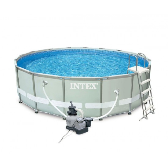 Семеен басейн с метална конструкция с филтърна помпа 488х122см 28324NP Intex
