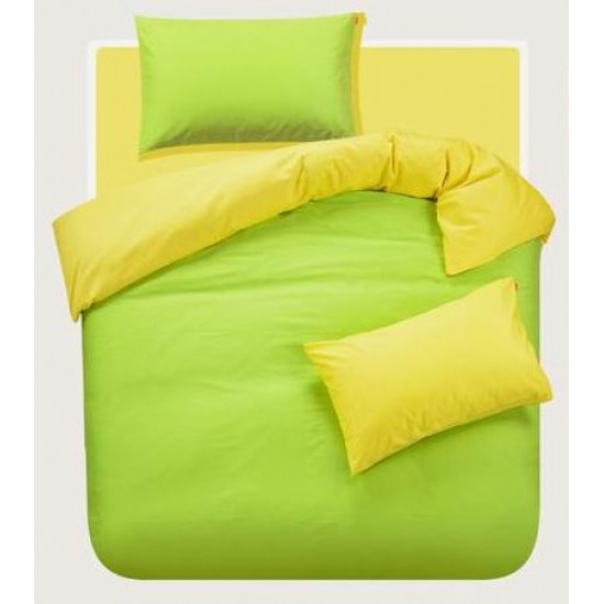 Спално бельо Ранфорс Жълто/Зелено 