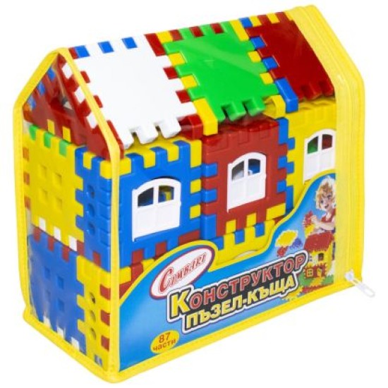 Конструктор Cimbari, Пъзел къща, 87 части, В PVC чанта /270350/