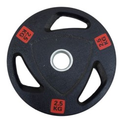 Диск за щанга MAXIMA, 2.5 кг, За лостове Ф25-28 мм, Гумиран, С метален пръстен и дръжки /310559/