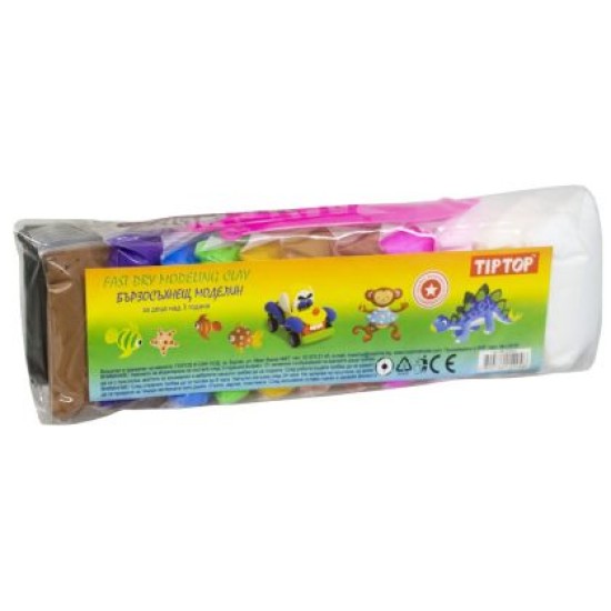 Моделин (лек пластилин) TIPTOP, 12 цвята, 150404 Моделин (лек пластилин) TIPTOP, 12 цвята, 150404